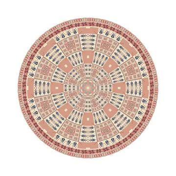 Circular pattern in traditional Palestinian style vector design element Illustrazione stock