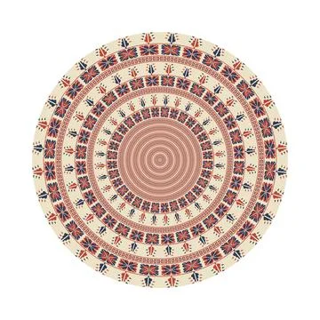 Circular pattern in traditional Palestinian style vector design element Illustrazione stock