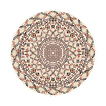 Circular pattern in traditional Palestinian style vector design element Stockillustratie
