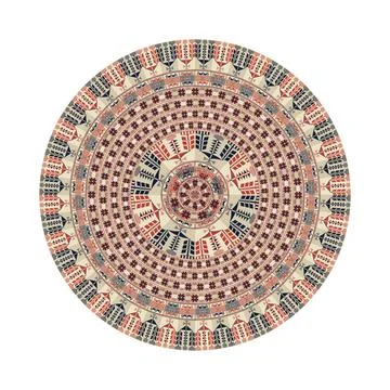 Circular pattern in traditional Palestinian style vector design element Stock Illustration