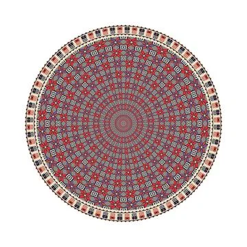 Circular pattern in traditional Palestinian style vector design element Stock Illustration