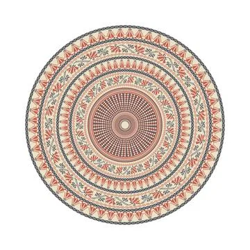 Circular pattern in traditional Palestinian style vector design element Stock Illustration