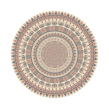 Circular pattern in traditional Palestinian style vector design element Stock Illustration