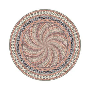 Circular pattern in traditional Palestinian style vector design element Stock Illustration