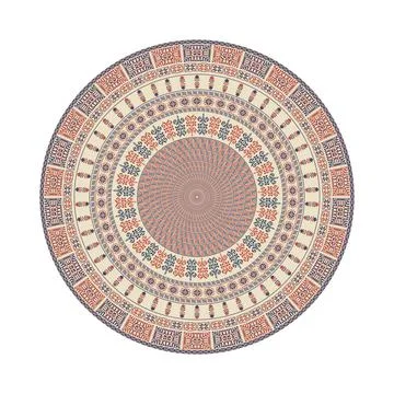 Circular pattern in traditional Palestinian style vector design element Stock Illustration