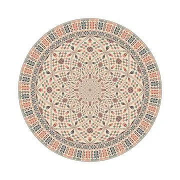 Circular pattern in traditional Palestinian style vector design element Stock Illustration