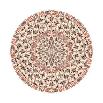 Circular pattern in traditional Palestinian style vector design element Stock Illustration
