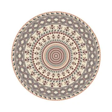 Circular pattern in traditional Palestinian style vector design element Stock Illustration