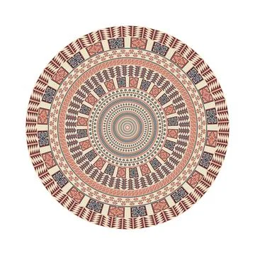 Circular pattern in traditional Palestinian style vector design element Stock Illustration