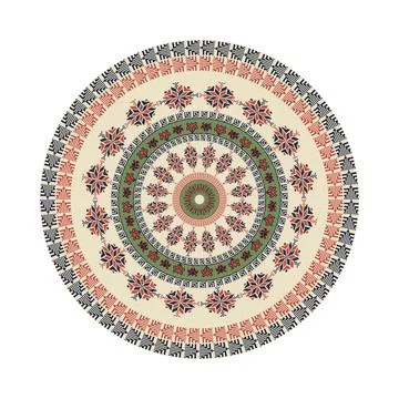 Circular pattern in traditional Palestinian style vector design element Stock Illustration