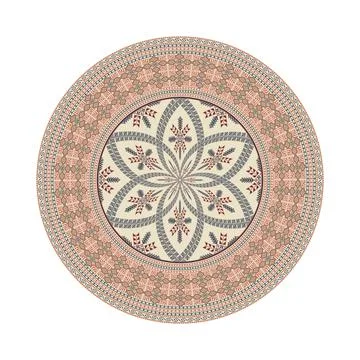Circular pattern in traditional Palestinian style vector design element Stock Illustration