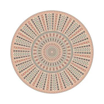 Circular pattern in traditional Palestinian style vector design element Illustrazione stock