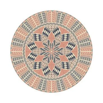 Circular pattern in traditional Palestinian style vector design element Stock Illustration