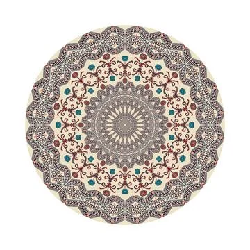 Circular pattern in traditional Palestinian style vector design element 스톡 일러스트
