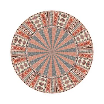 Circular pattern in traditional Palestinian style vector design element Stock Illustration