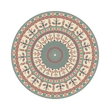 Circular pattern in traditional Palestinian style vector design element Illustrazione stock