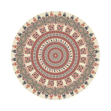 Circular pattern in traditional Palestinian style vector design element Illustrazione stock