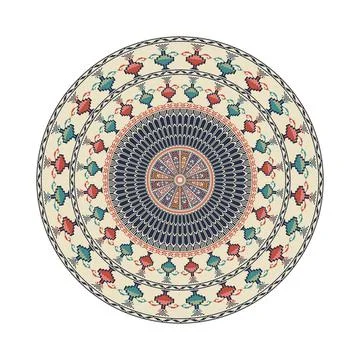 Circular pattern in traditional Palestinian style vector design element 스톡 일러스트