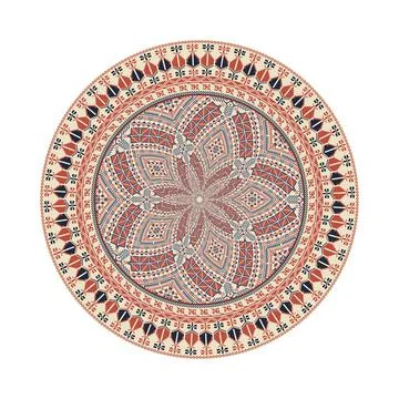 Circular pattern in traditional Palestinian style vector design element Stock Illustration