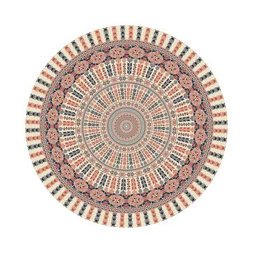 Circular pattern in traditional Palestinian style vector design element Stock Illustration