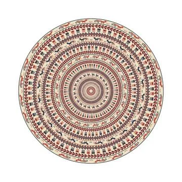 Circular pattern in traditional Palestinian style vector design element Stock Illustration