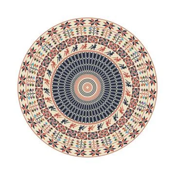 Circular pattern in traditional Palestinian style vector design element Stock Illustration