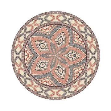 Circular pattern in traditional Palestinian style vector design element Illustrazione stock