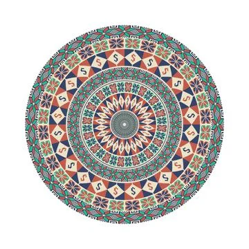 Circular pattern in traditional Palestinian style vector design element Stock Illustration