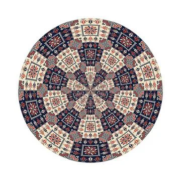 Circular pattern in traditional Palestinian style vector design element Stock Illustration