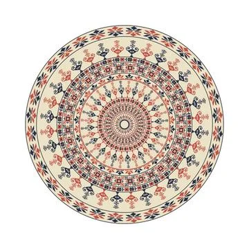 Circular pattern in traditional Palestinian style vector design element Stock Illustration