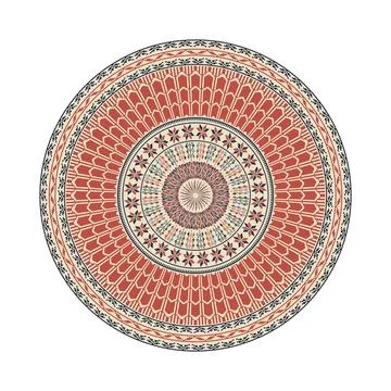 Circular pattern in traditional Palestinian style vector design element Stock Illustration