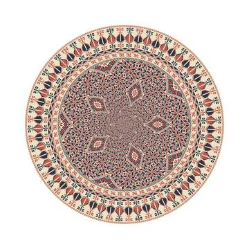Circular pattern in traditional Palestinian style vector design element Stock Illustration