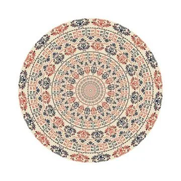 Circular pattern in traditional Palestinian style vector design element 库存插图