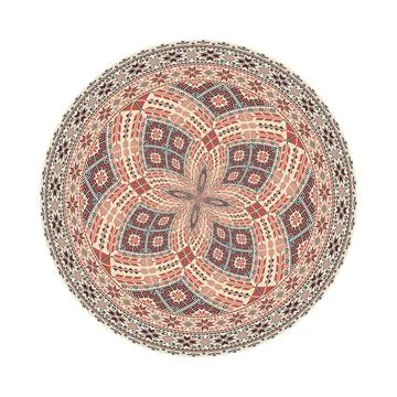 Circular pattern in traditional Palestinian style vector design element Stock Illustration