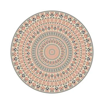 Circular pattern in traditional Palestinian style vector design element Stock Illustration