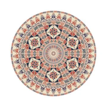 Circular pattern in traditional Palestinian style vector design element Stock Illustration