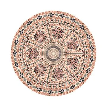 Circular pattern in traditional Palestinian style vector design element 스톡 일러스트