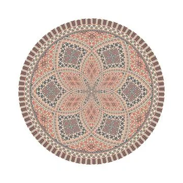 Circular pattern in traditional Palestinian style vector design element Illustrazione stock