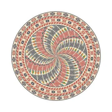 Circular pattern in traditional Palestinian style vector design element Stock Illustration