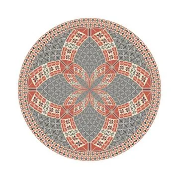 Circular pattern in traditional Palestinian style vector design element Stock Illustration