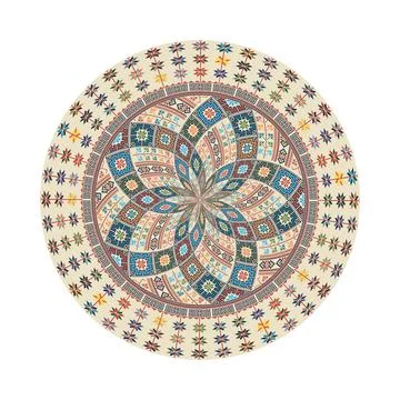 Circular pattern in traditional Palestinian style vector design element 스톡 일러스트
