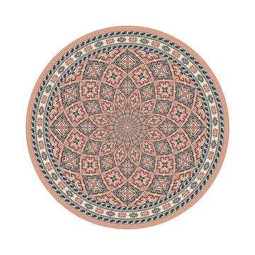Circular pattern in traditional Palestinian style vector design element Stock Illustration