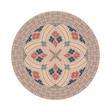 Circular pattern in traditional Palestinian style vector design element Stock Illustration