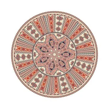 Circular pattern in traditional Palestinian style vector design element Stock Illustration