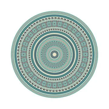 Circular pattern in traditional Palestinian style vector design element Stock Illustration