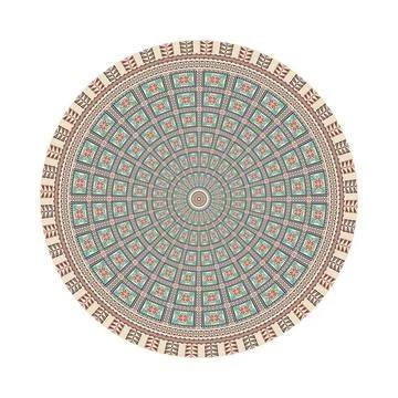 Circular pattern in traditional Palestinian style vector design element Illustrazione stock
