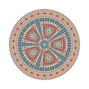 Circular pattern in traditional Palestinian style vector design element Stock Illustration