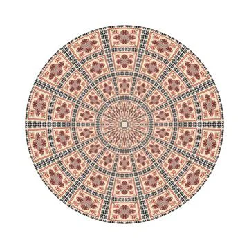 Circular pattern in traditional Palestinian style vector design element Illustrazione stock