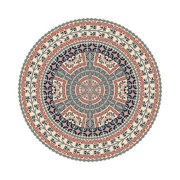 Circular pattern in traditional Palestinian style vector design element Stock Illustration