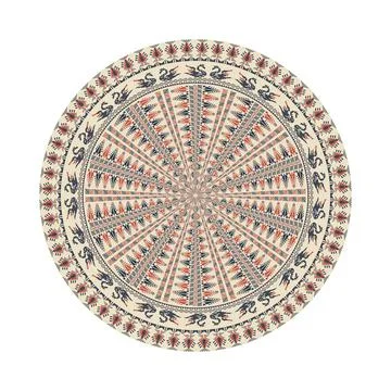 Circular pattern in traditional Palestinian style vector design element Stock Illustration